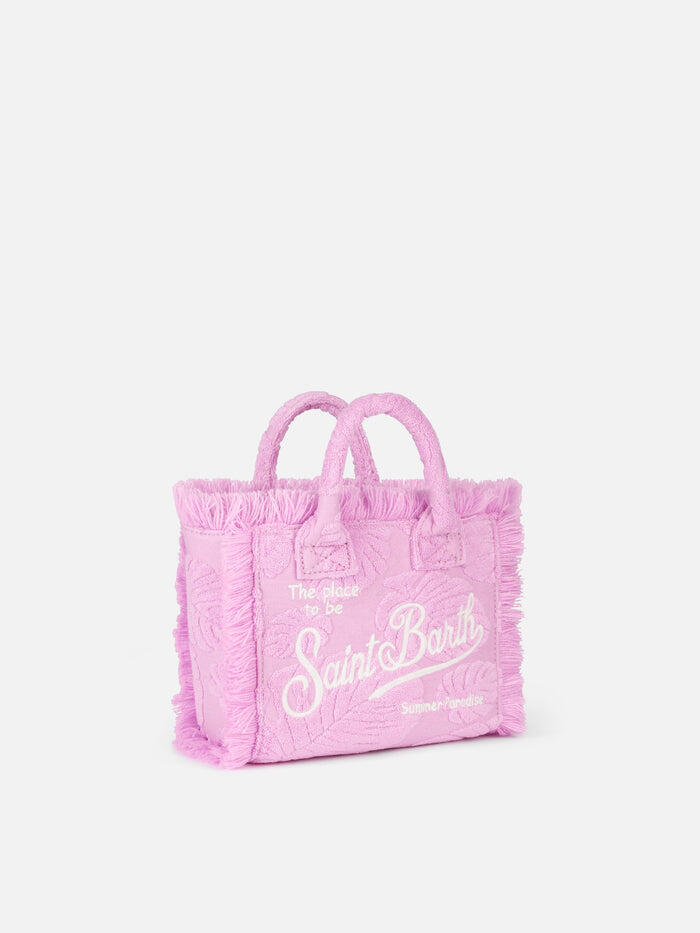 Vanity Mini Sponge Terry Embossed Leaf Pink - ONE SIZE - Bag