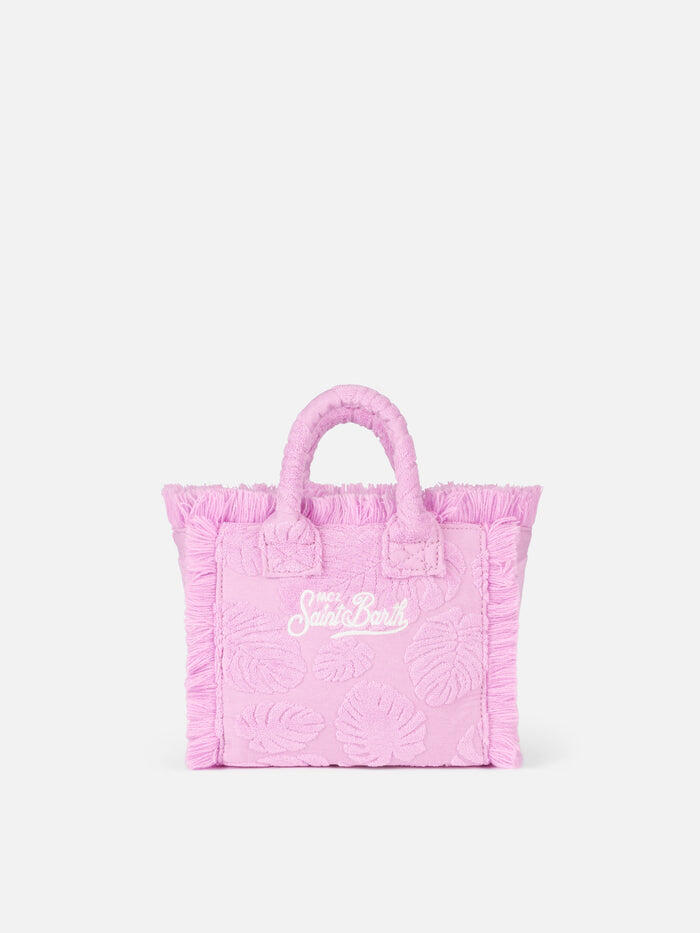 Vanity Mini Sponge Terry Embossed Leaf Pink - ONE SIZE - Bag
