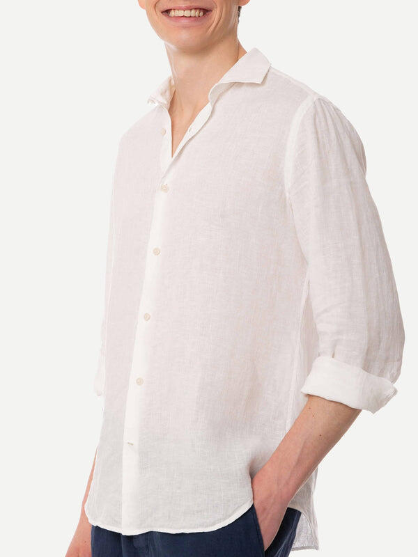 White Linen Pamplona Shirt - Top