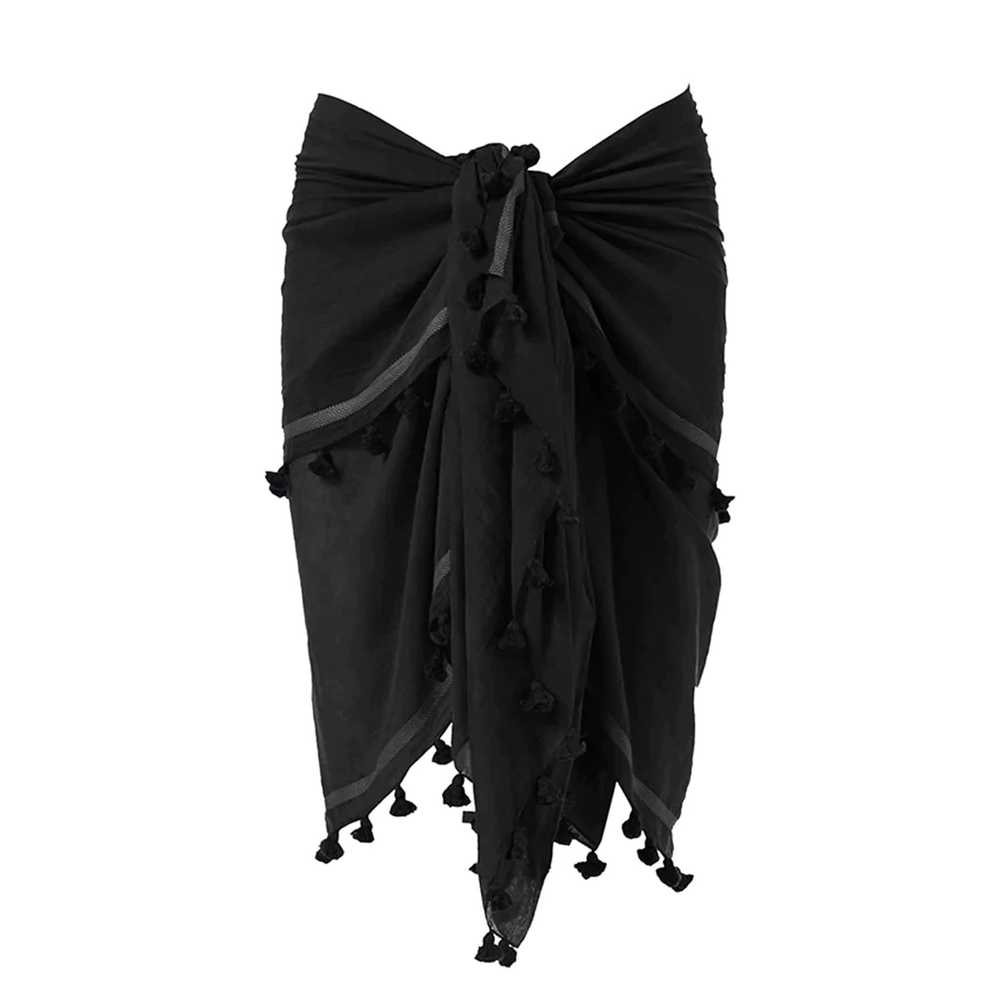 Black Sarong Skirt - Designer Beach Wrap