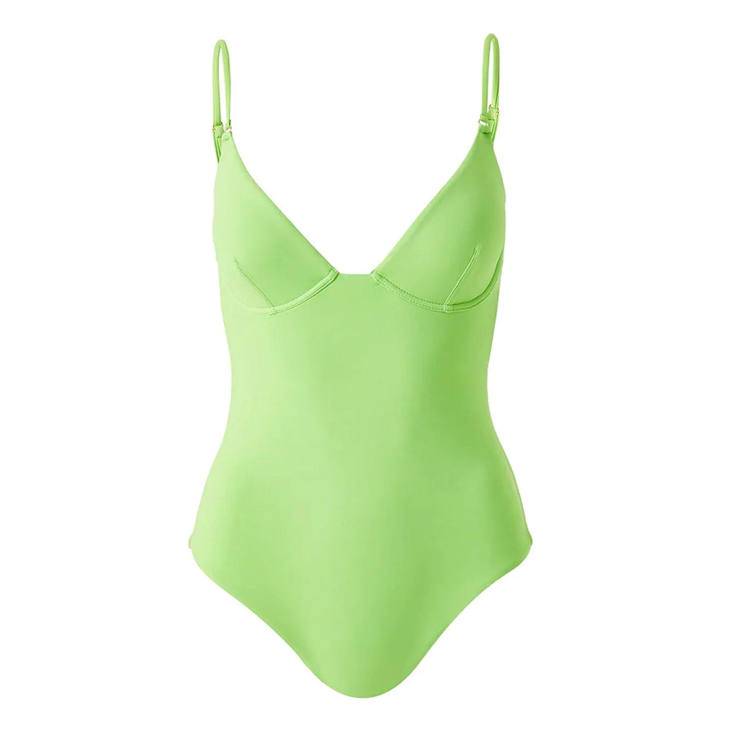Supportive Swimsuit in Lime Green - Seychelles Lime One Piece
