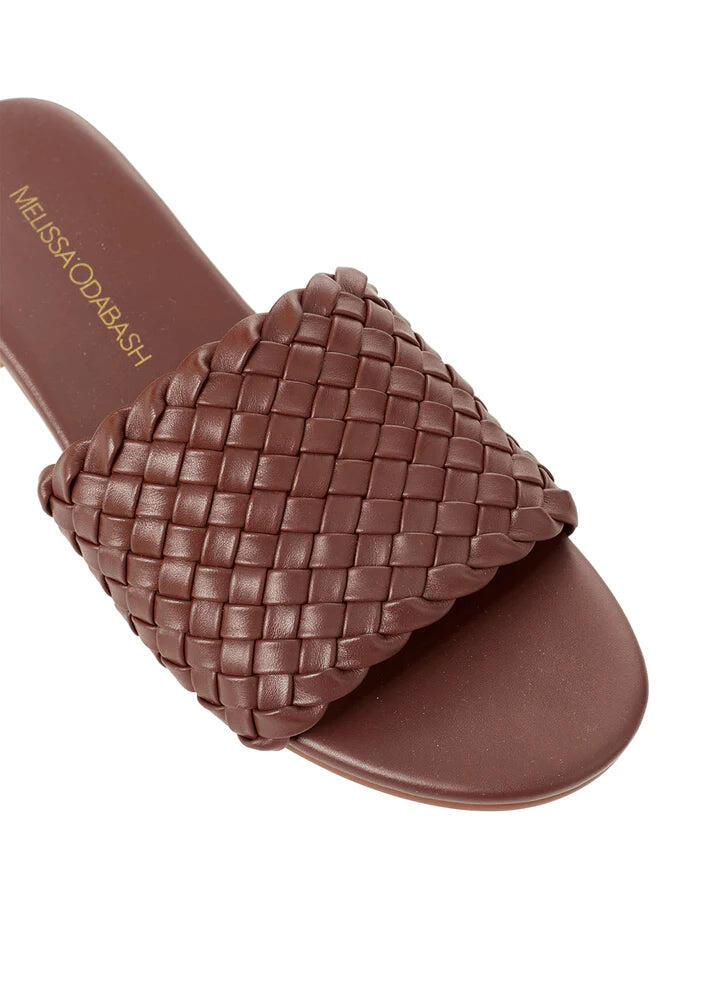 Woven Slider Sandals Dark Tan - Shoes