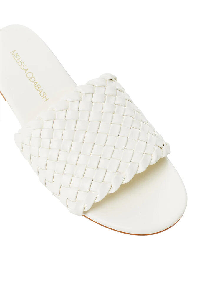 Woven Slider Sandals White - Shoes