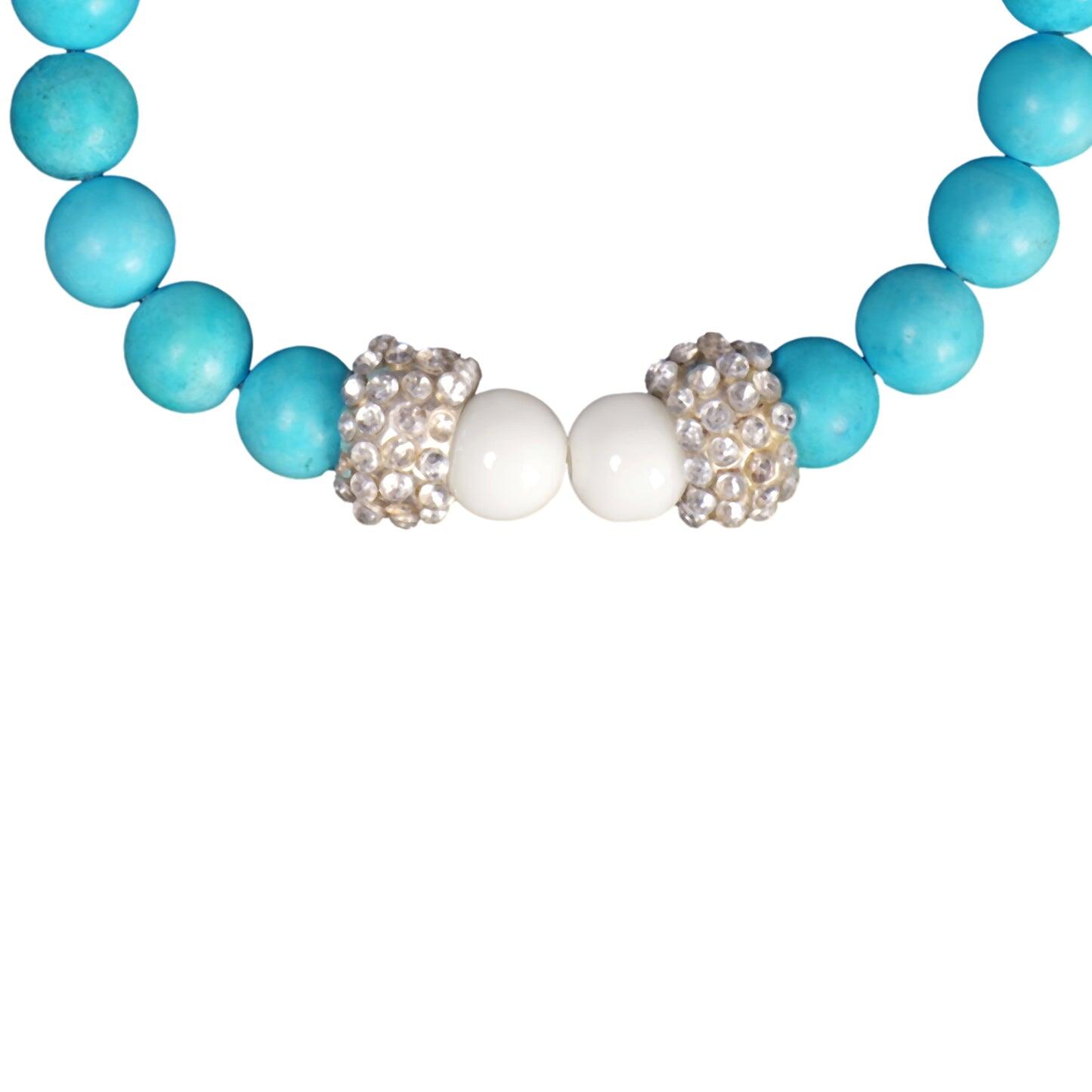 Turquoise With Crystal Bracelet Agate