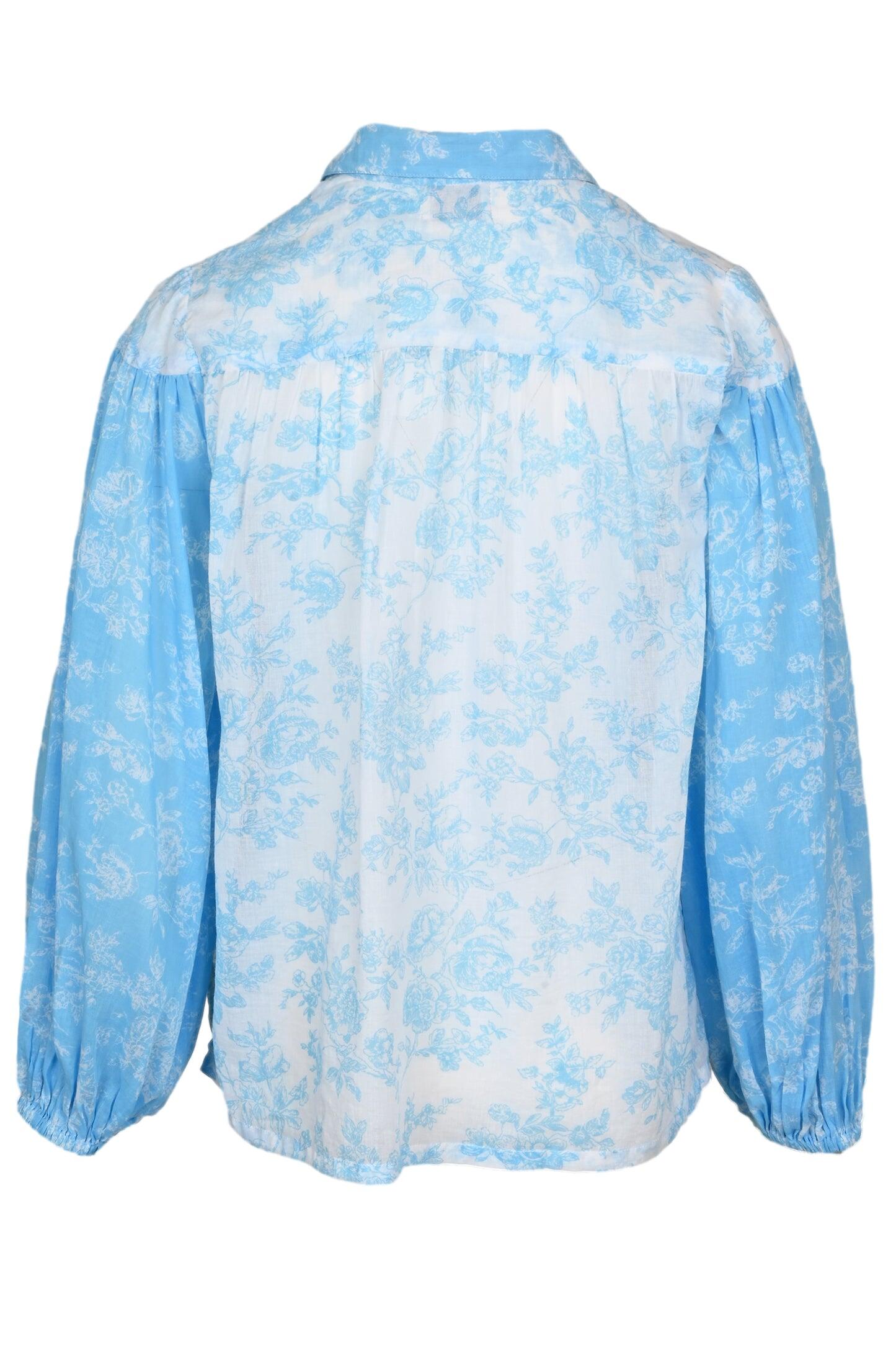 Beatriz Long Sleeves Top Blue - ONE SIZE - Top