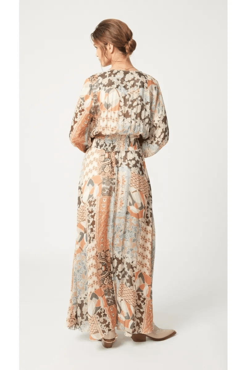 Angelique Long Dress Beige Mix - ONE SIZE - Dress