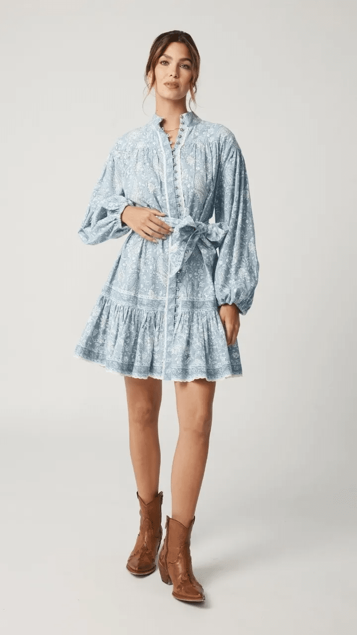 Clemence Short Dress Light Blue - ONE SIZE - Dress