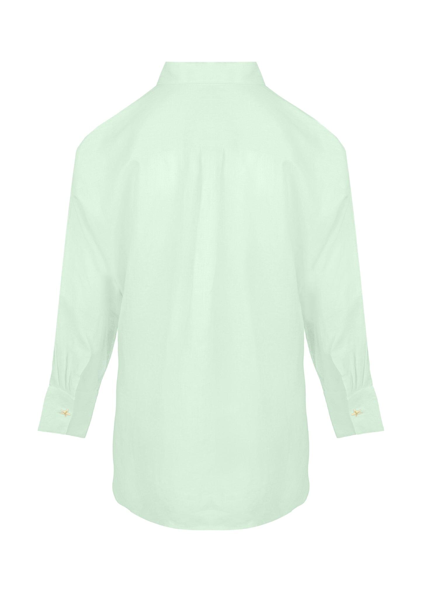 Linen Shirt With Eye Green