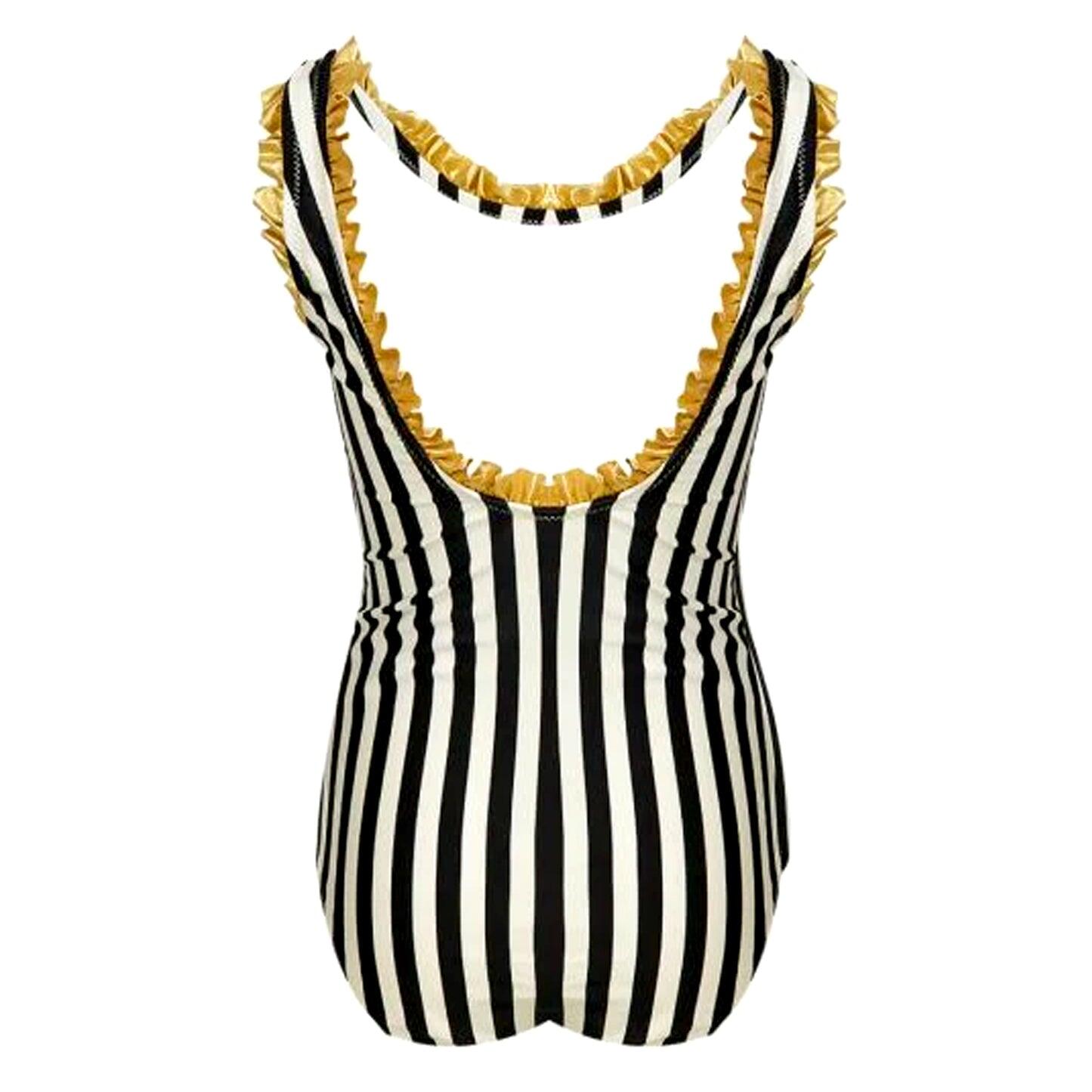 Nessi Byrd Zinnia Black & White Stripe Swimsuit