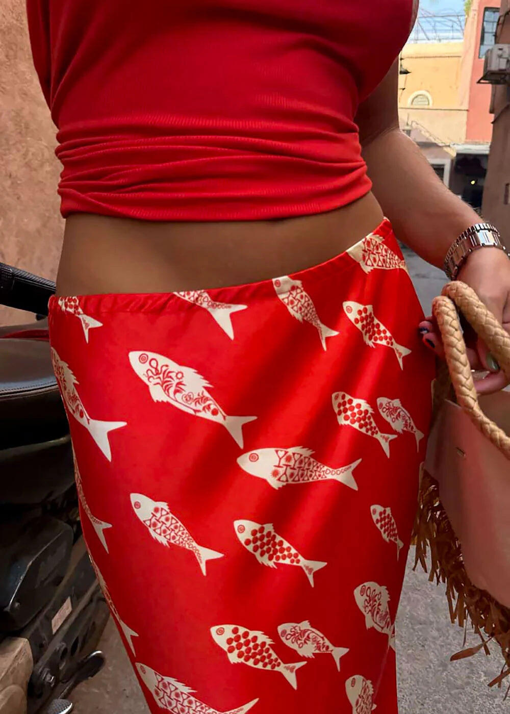 Red Marina Dorris Skirt