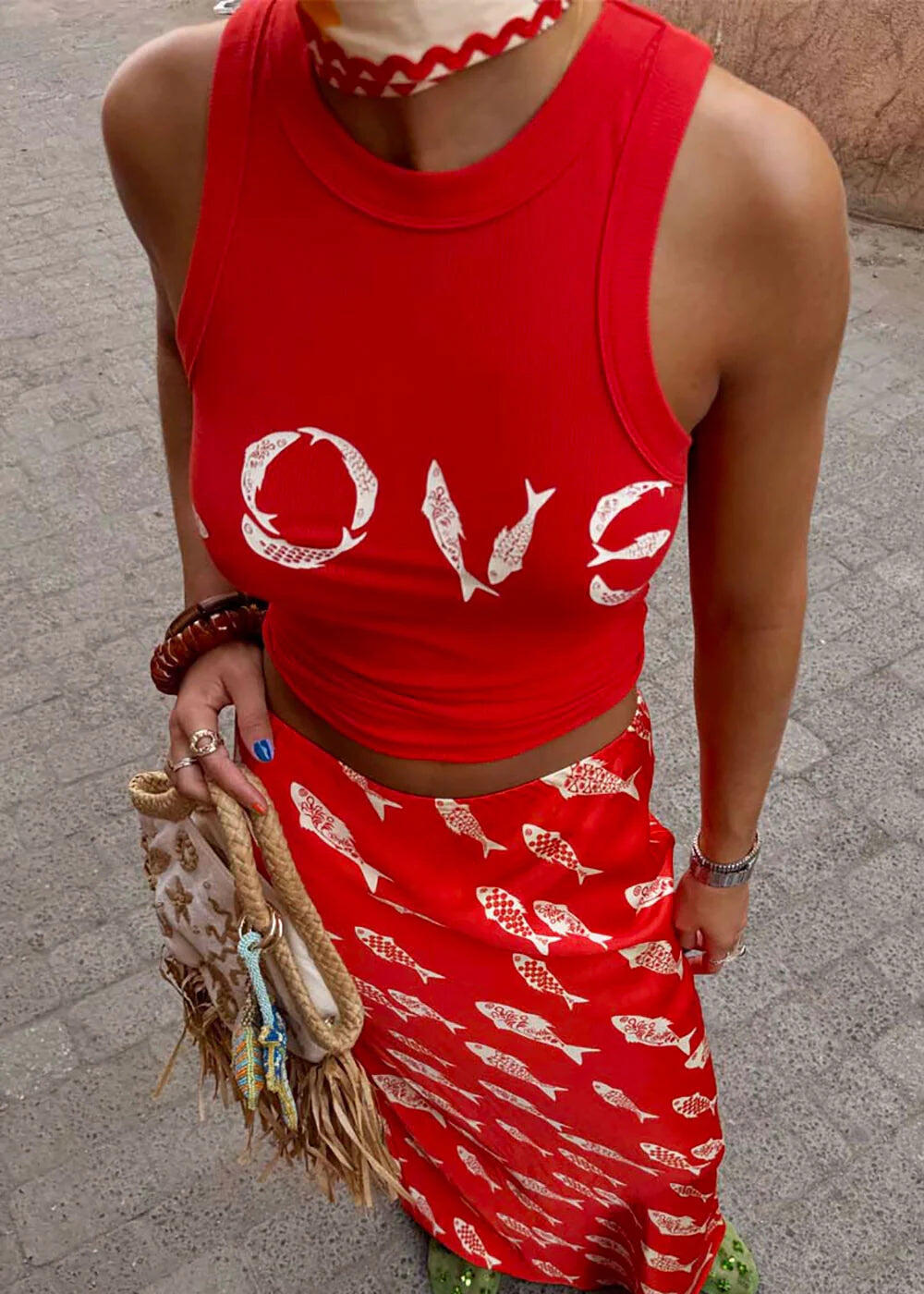 Red Fish Love Tank Top