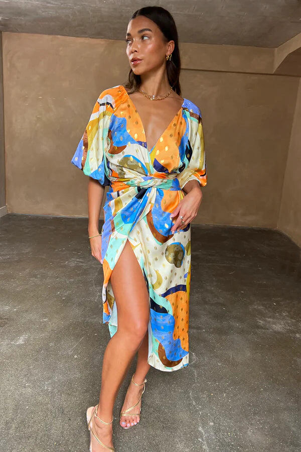 Blue Gigi Sadie Wrap Dress - Dress