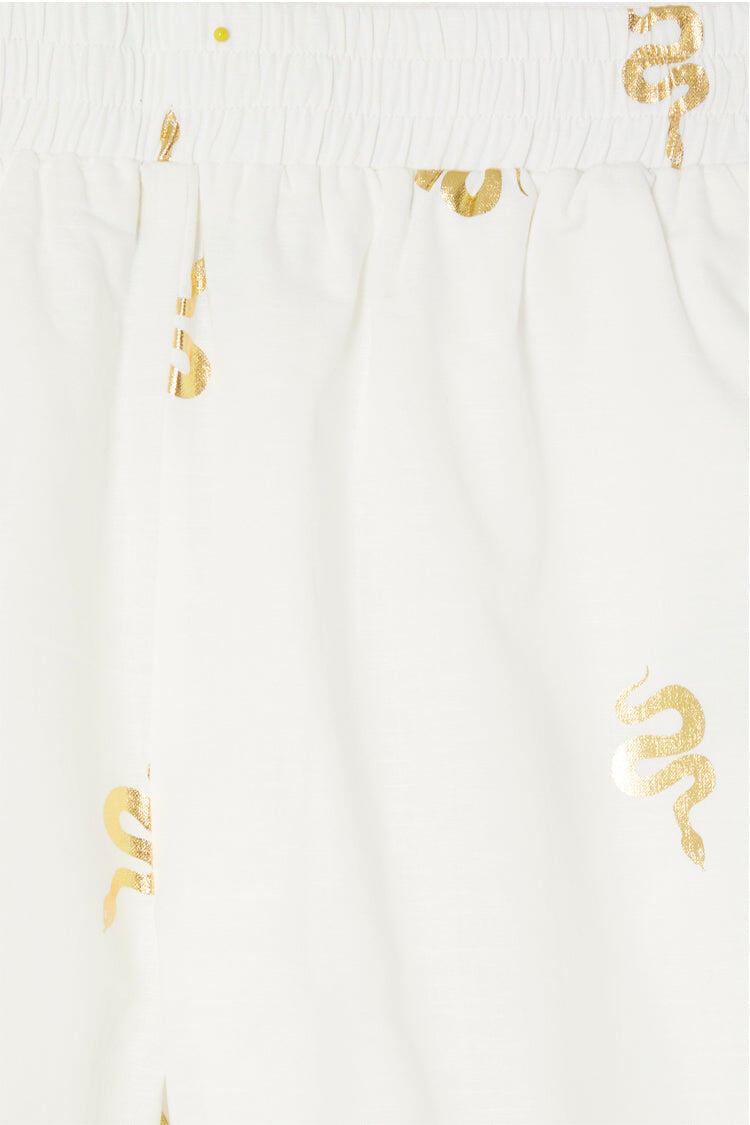 Gold Snake Elissa Shorts White