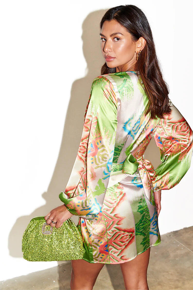 Green Abstract Mini Vienna Dress - Dress
