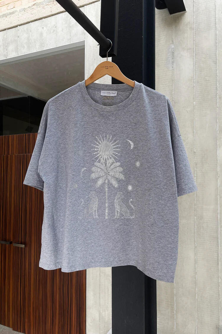 Grey Running Wild T-Shirt With Silver Foil - Top