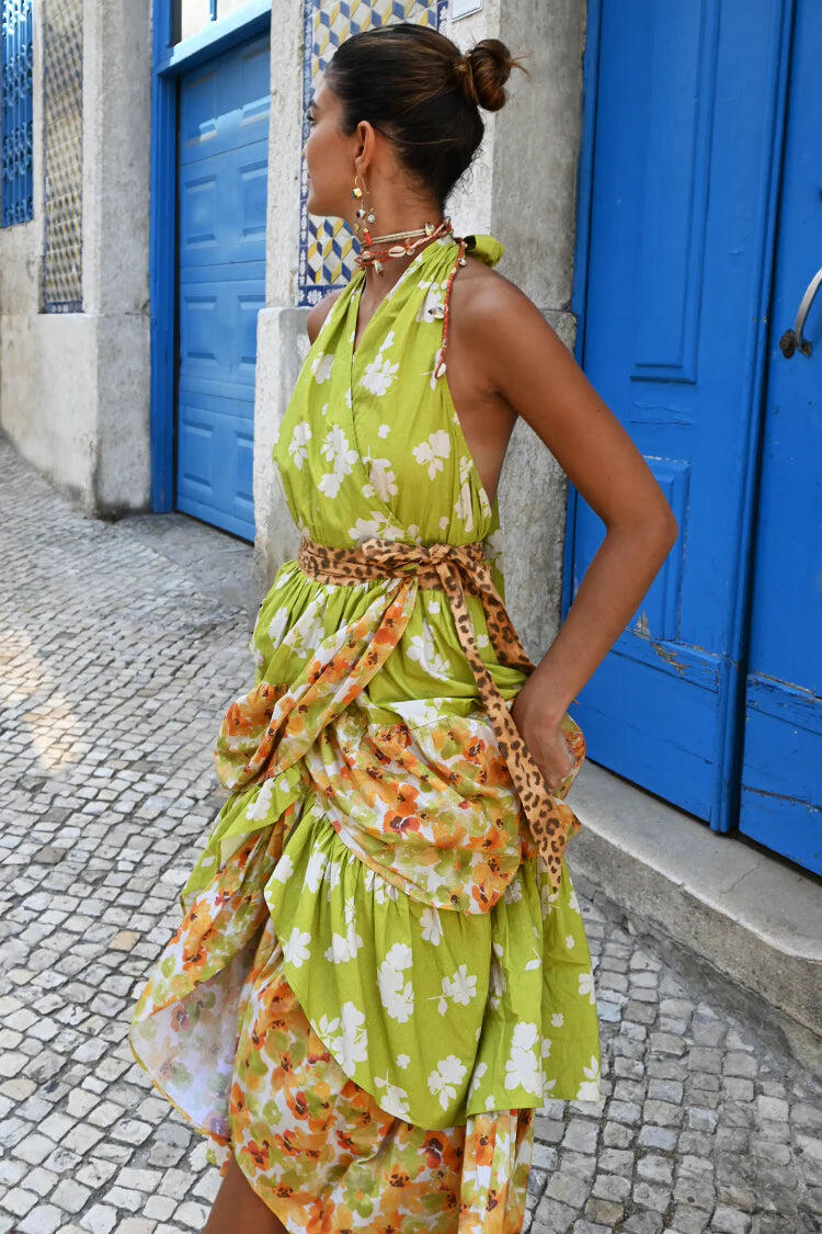 Floral And Leopard Matilda Wrap Dress Petite - Dress