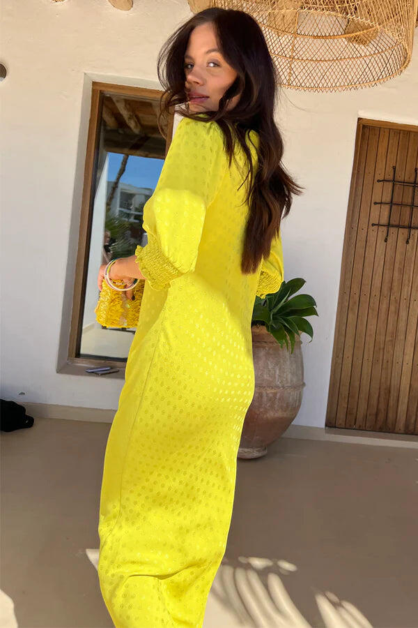 Lime Jacquard Andie Dress - Dress