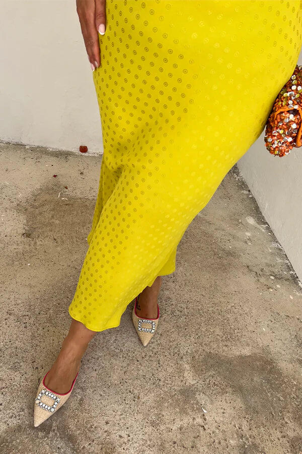 Lime Jacquard Andie Dress - Dress