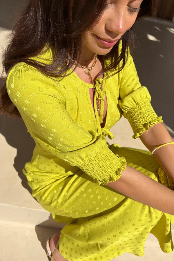 Lime Jacquard Andie Dress - Dress