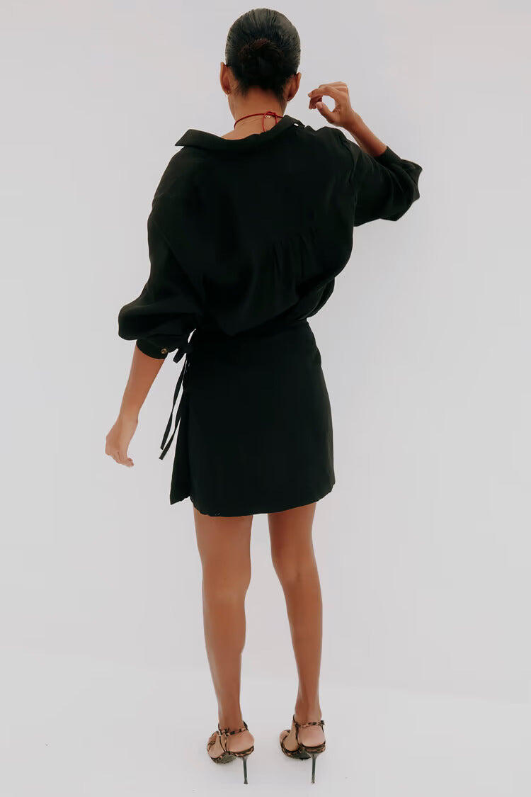 Black Beaded Mirror Skirt - Skirt