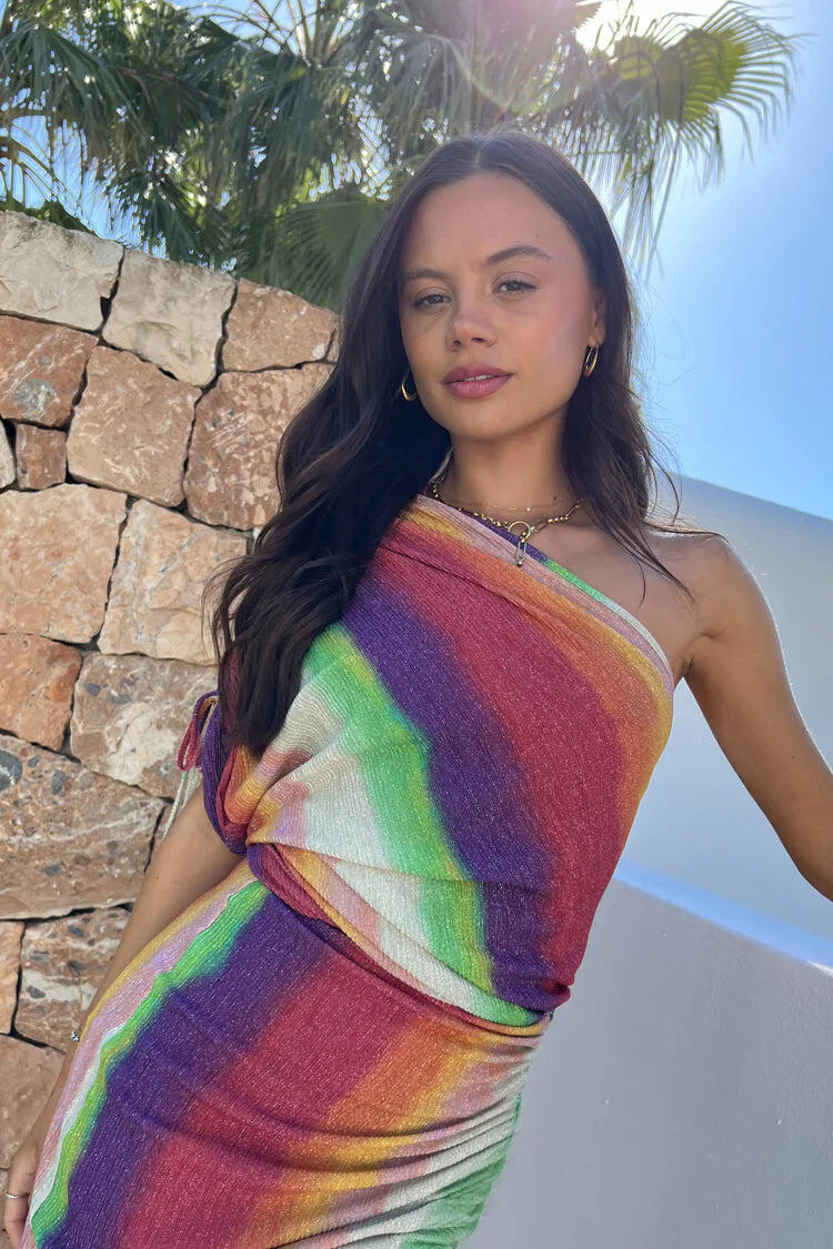 Rainbow Plisse Dress - Dress