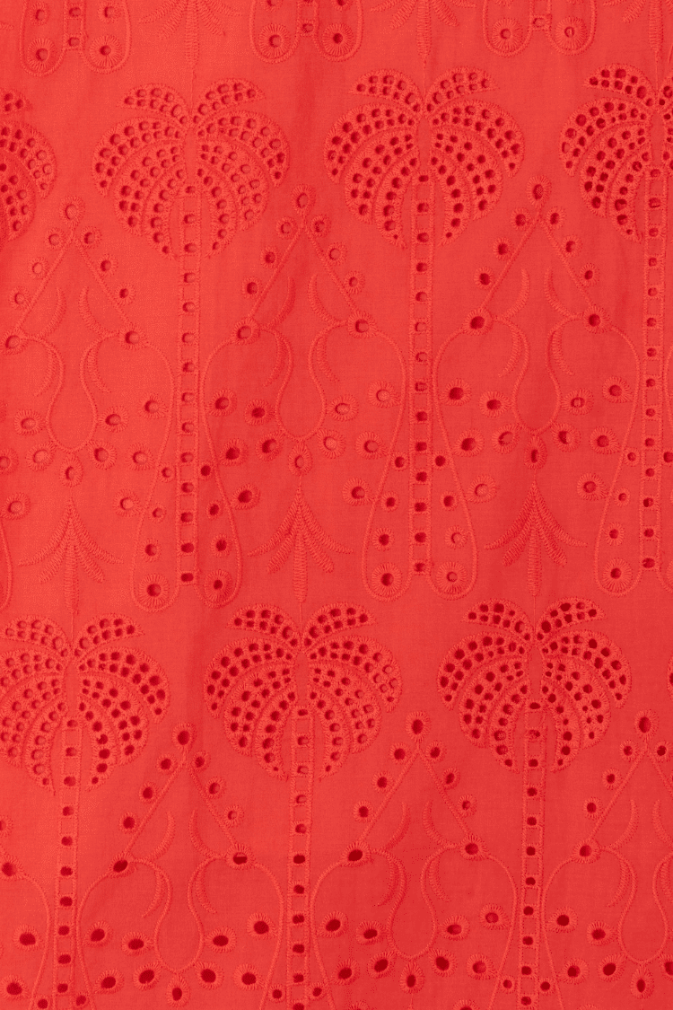 Red Broderie Cami Top - Top