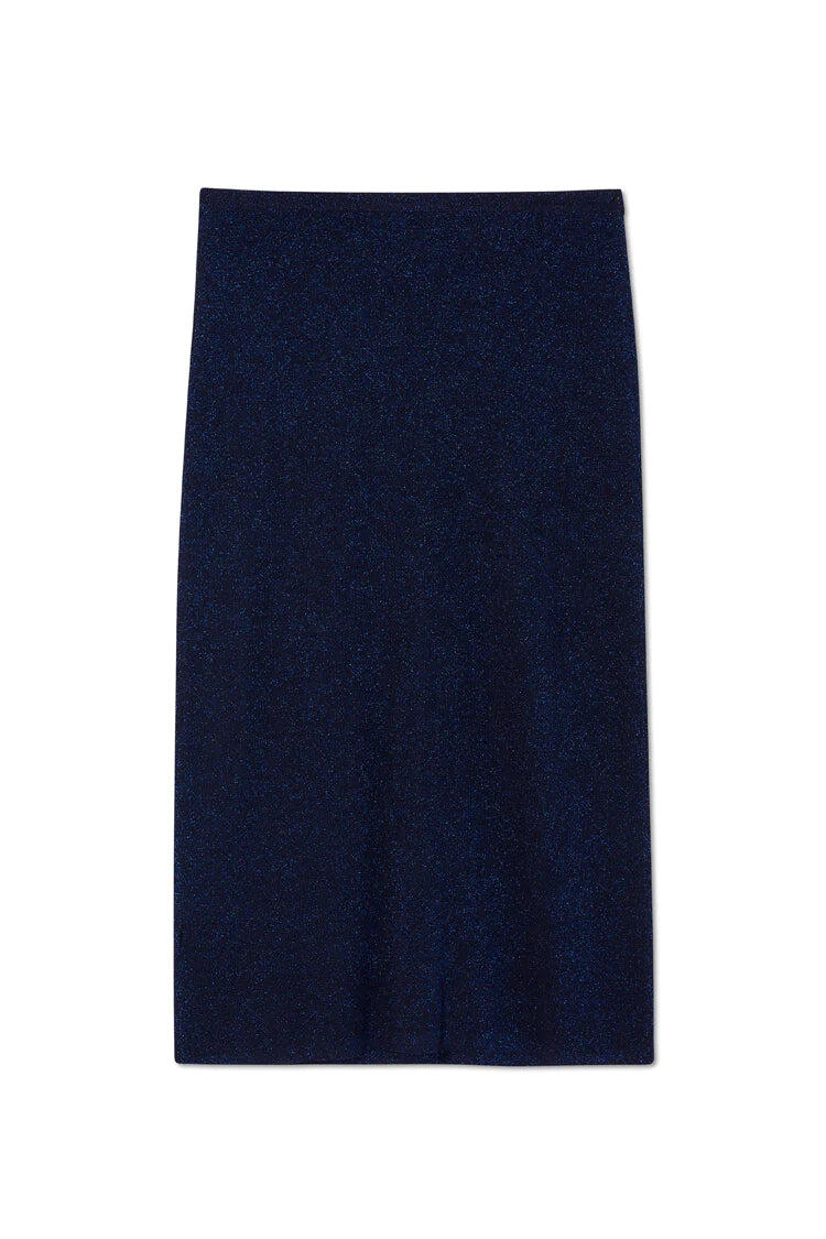 Navy Sparkle Tube Skirt - Skirt