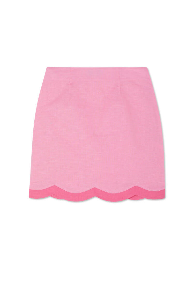 Pink Scallop Mini Jaspre Skirt