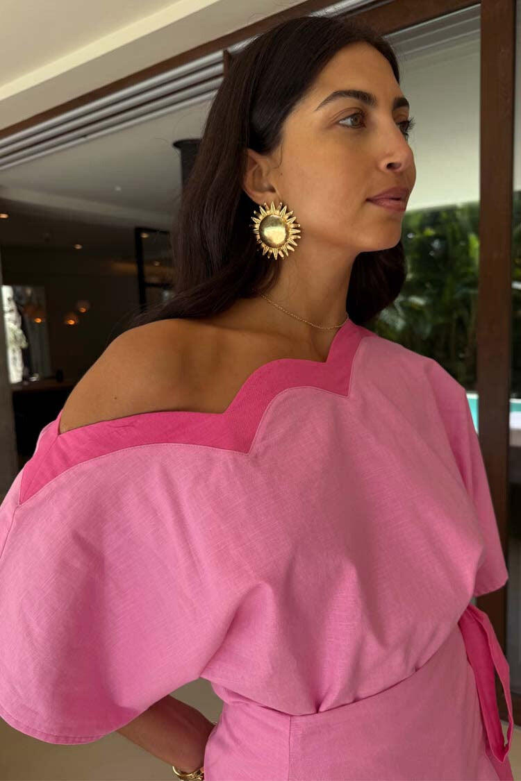 Pink Scallop Tilly Top