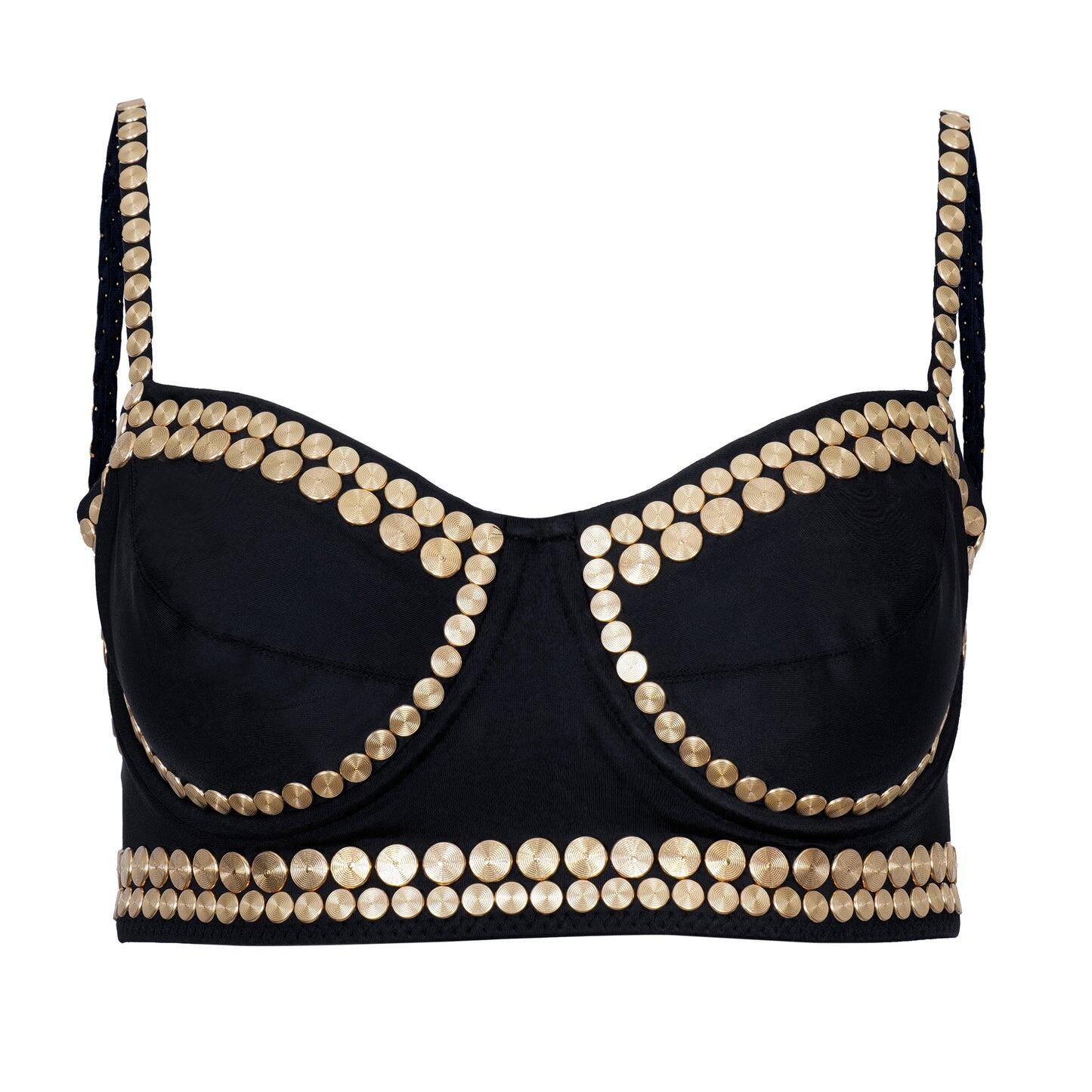 Lined Bikini Top in Black