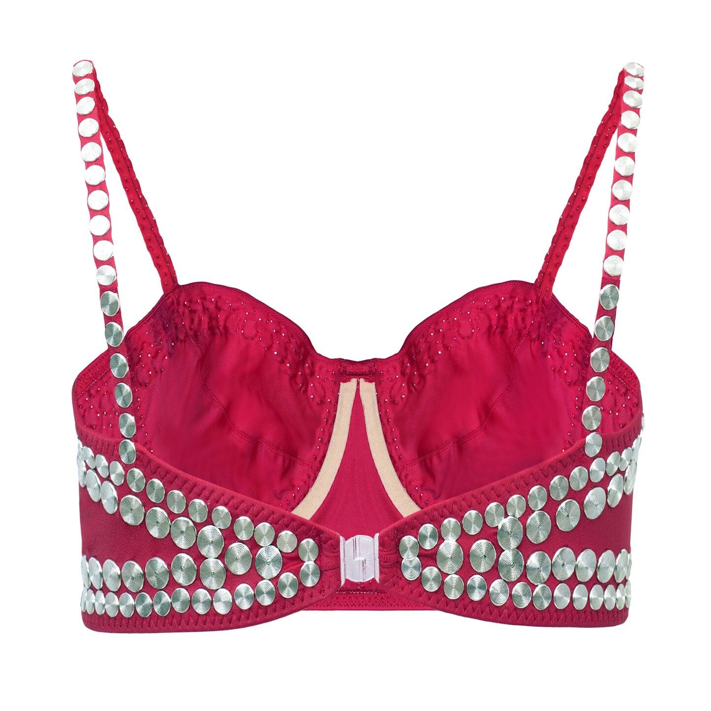 Red Thin Strap Bikini Top