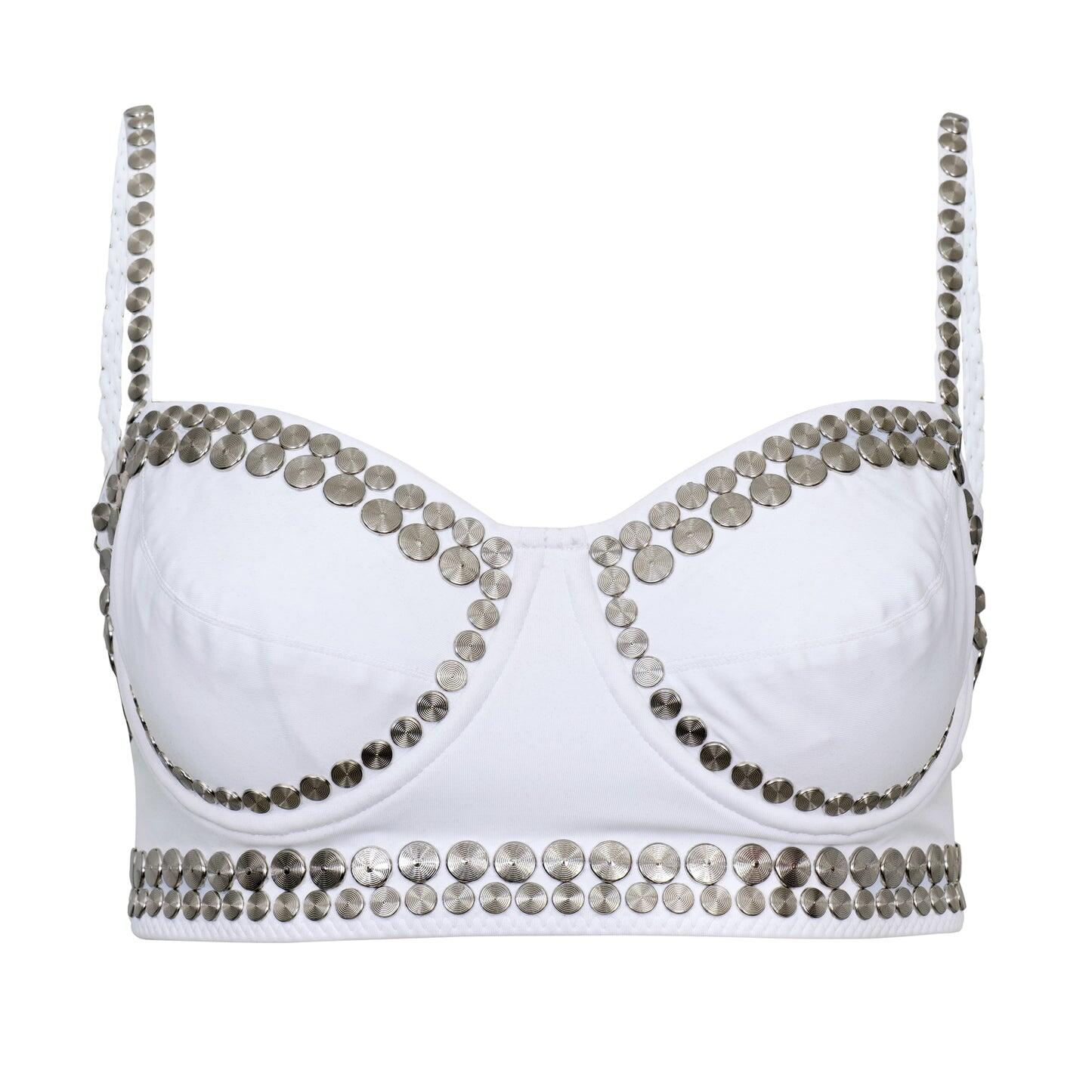 Bikini Top with Flat Metal Studs