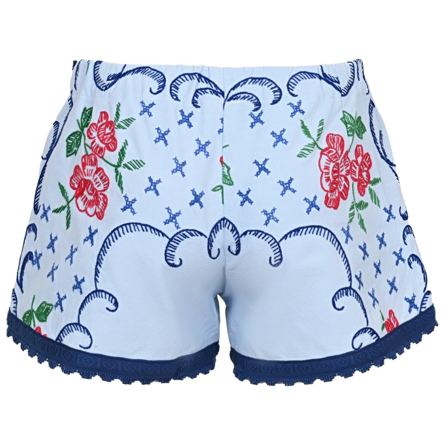 Orsina Cotton Shorts Blue Base Floral XS - Shorts