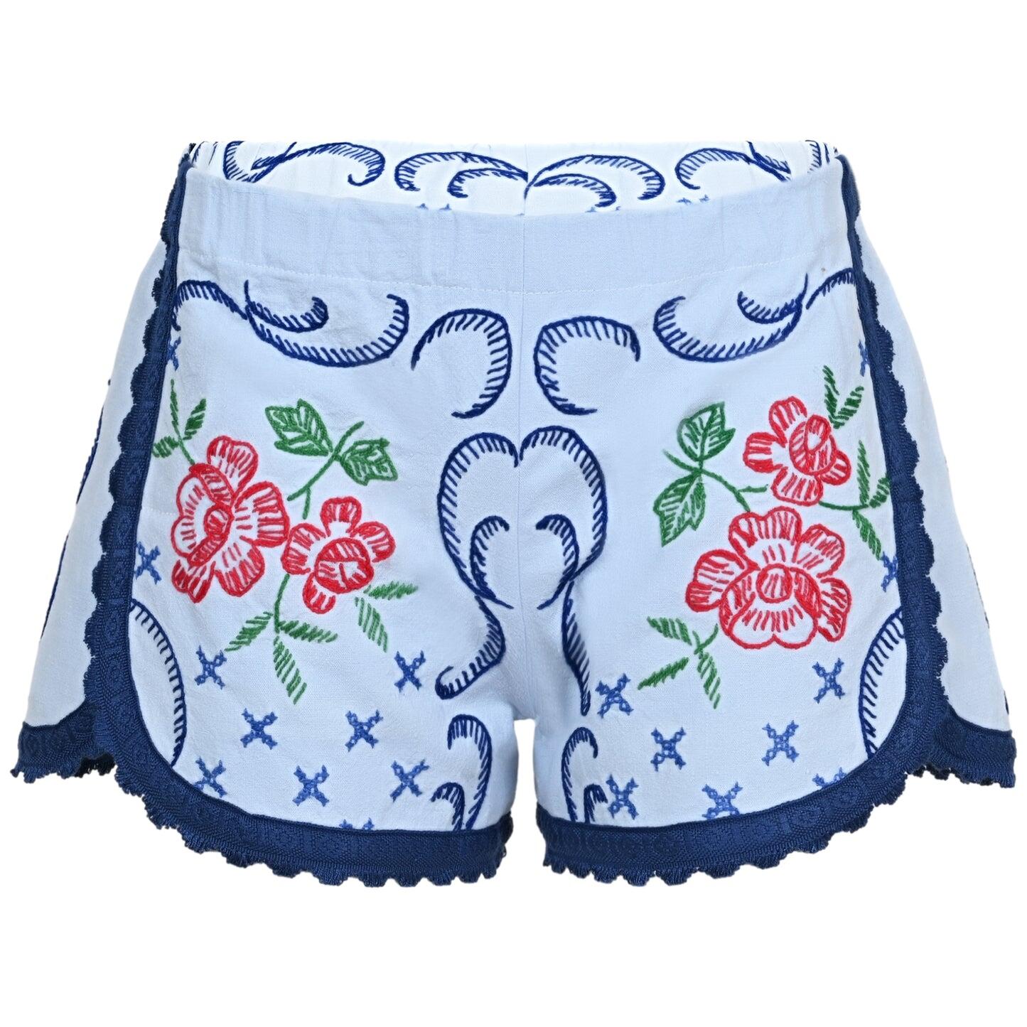 Orsina Cotton Shorts Blue Base Floral XS - Shorts