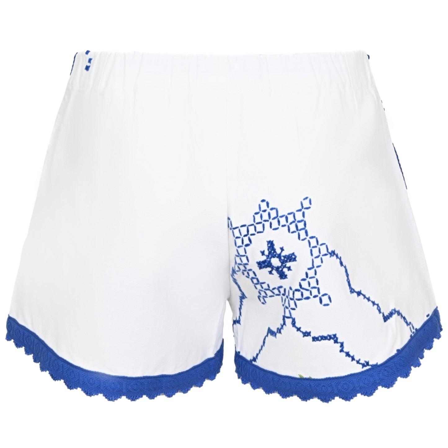 Orsina Cotton Shorts Blue Trim Floral Multi XS - Shorts