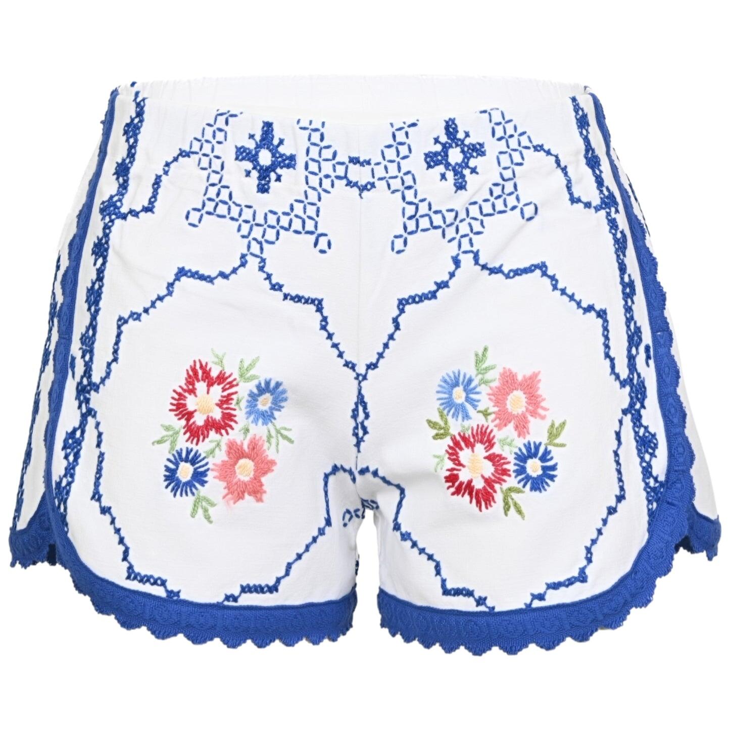 Orsina Cotton Shorts Blue Trim Floral Multi XS - Shorts