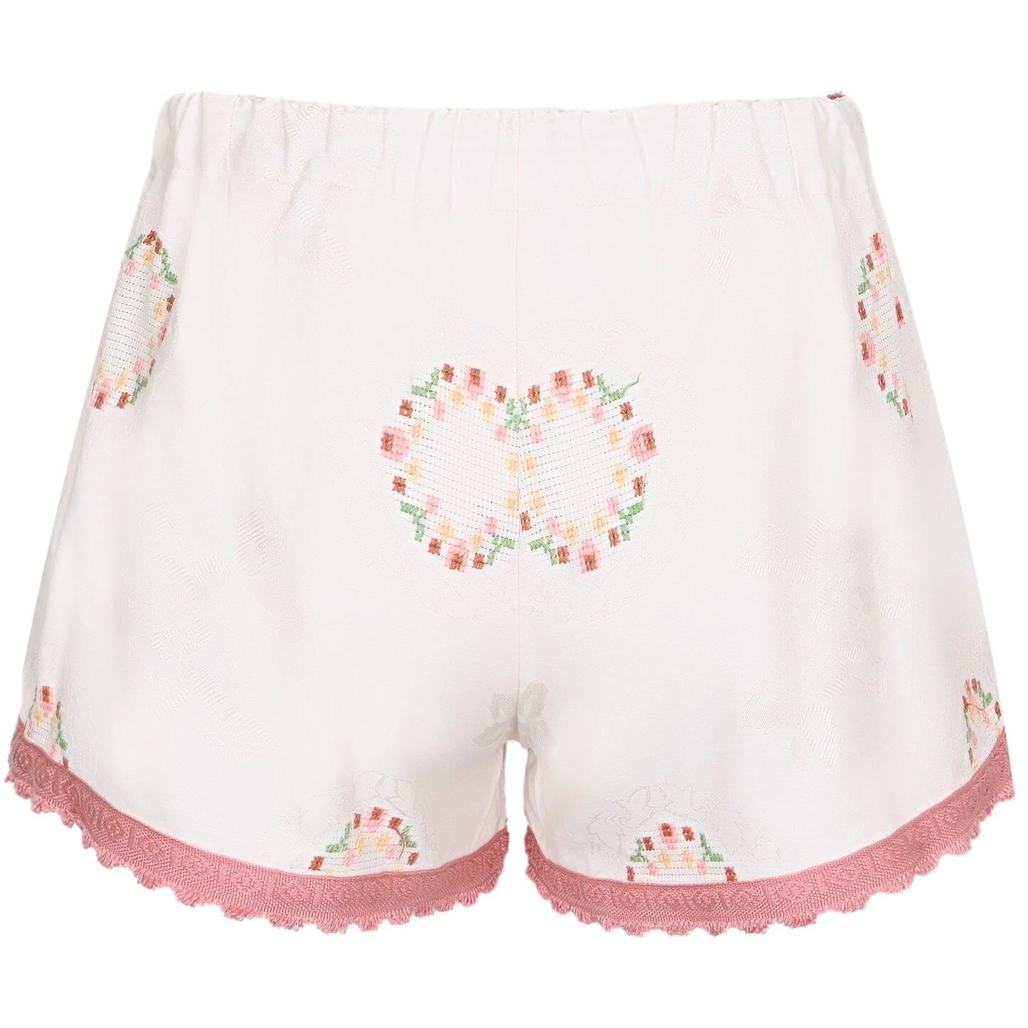 Orsina Cotton Shorts White & Pastel Print S - Shorts