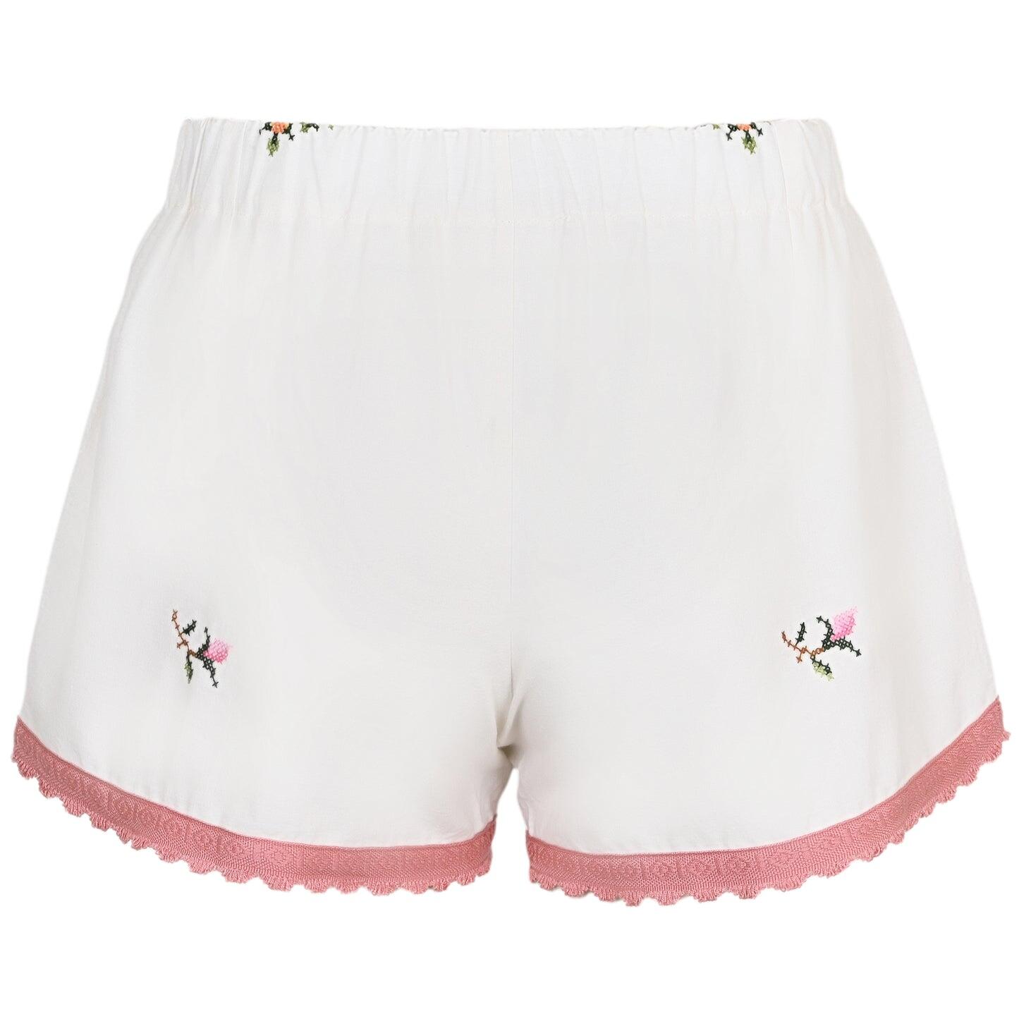Orsina Cotton Shorts Rose Petal Pink Print S - Shorts