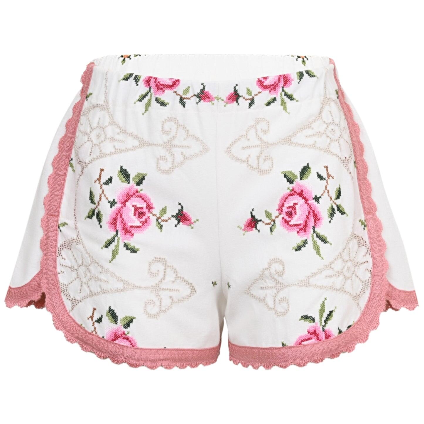 Orsina Cotton Shorts Rose Petal Pink Print S - Shorts