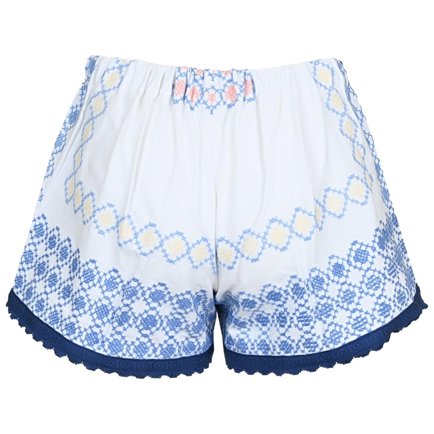 Orsina Cotton Shorts Mediterranean Blue Print M - Shorts