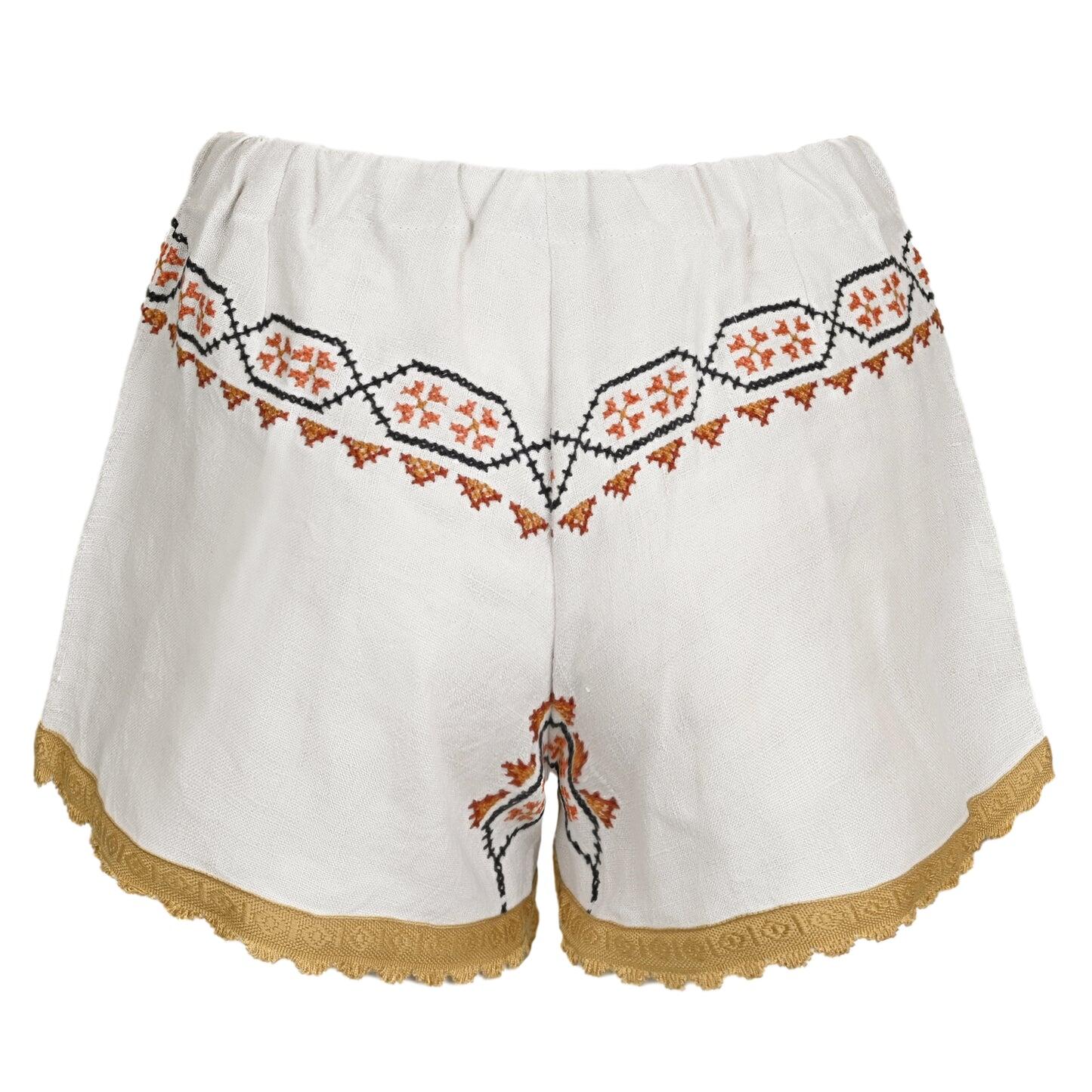 Orsina Cotton Shorts Mustard Trim S - Shorts