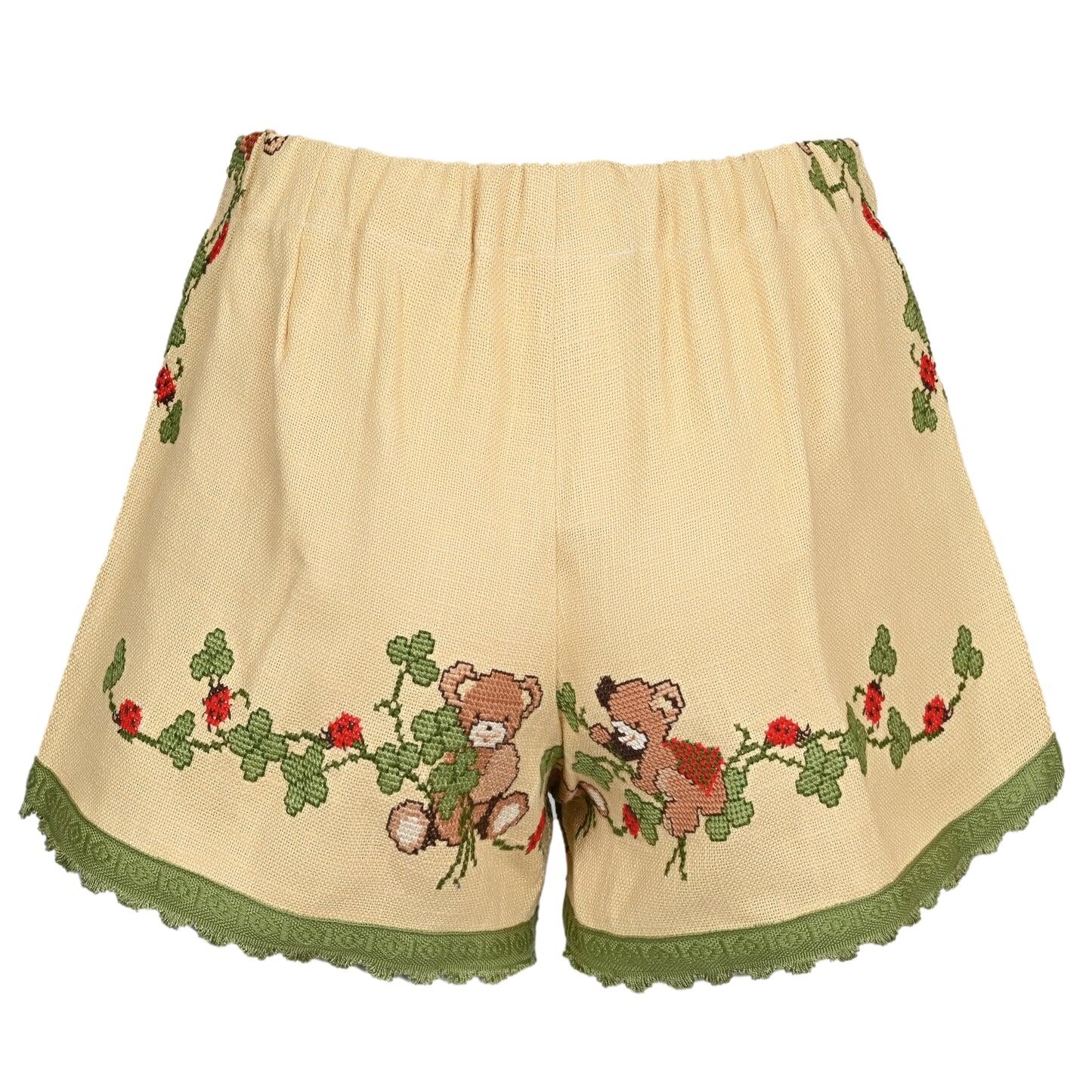 Orsina Cotton Shorts Green Trim Ladybird S - Shorts
