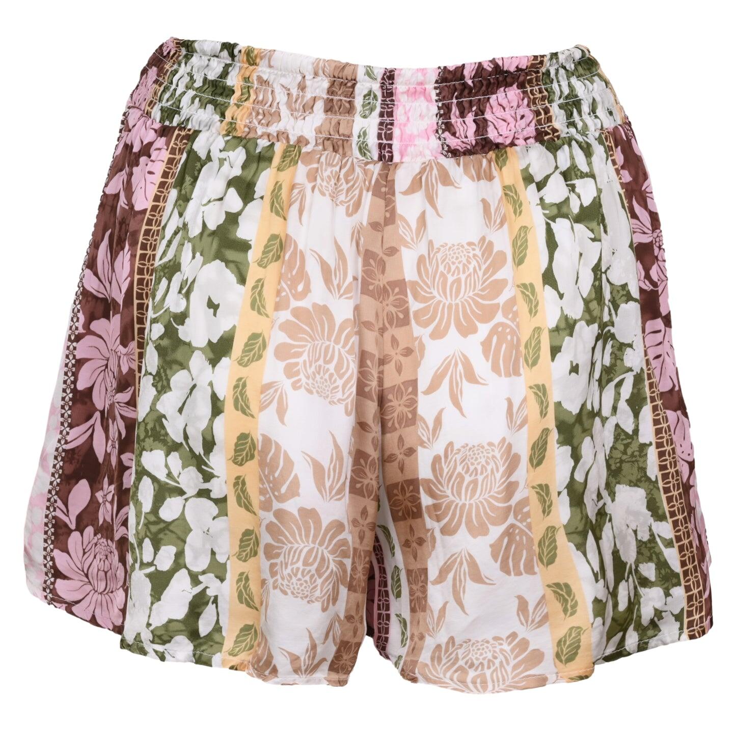 Pacific Tropical Satin Printed Shorts