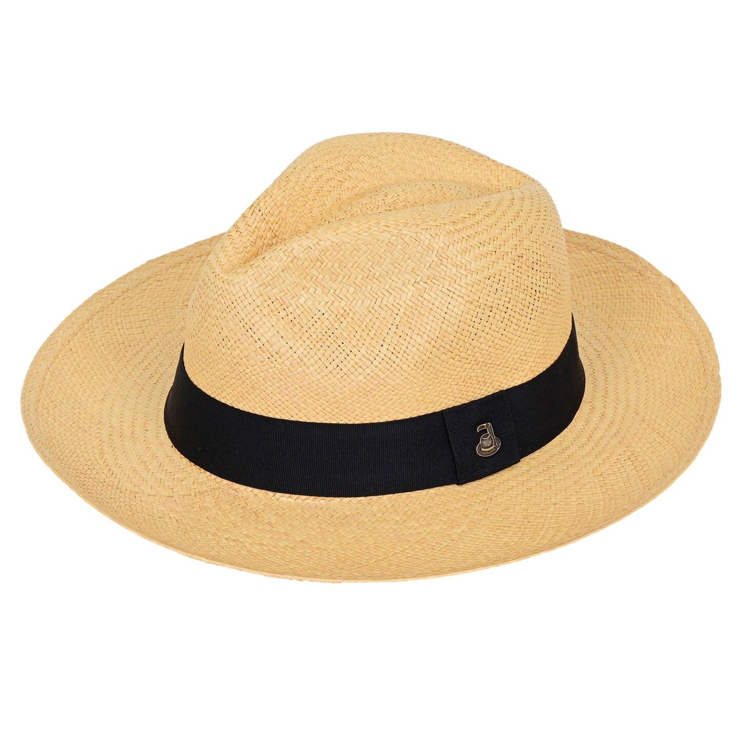 Panama Hat Unisex Classic Beige with Black Band