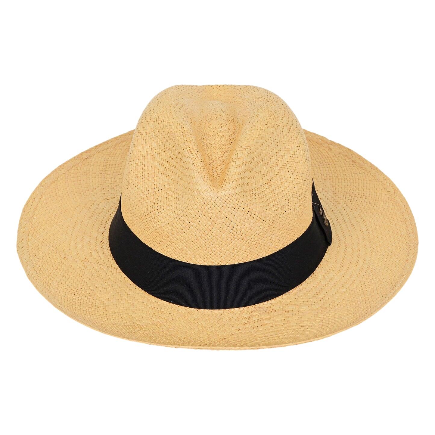 Panama Hat Unisex Classic Beige with Black Band