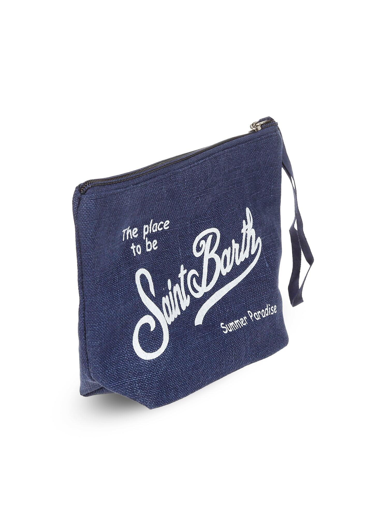 Aline Linen Pouch Blue Navy