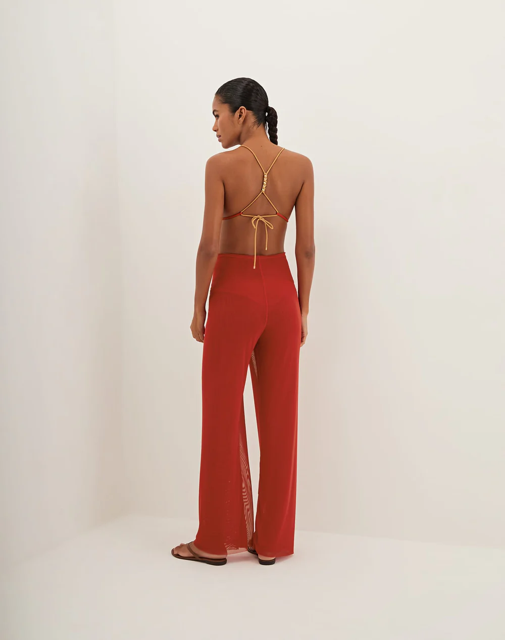 Solid Pareo Pants Ruby - Trousers