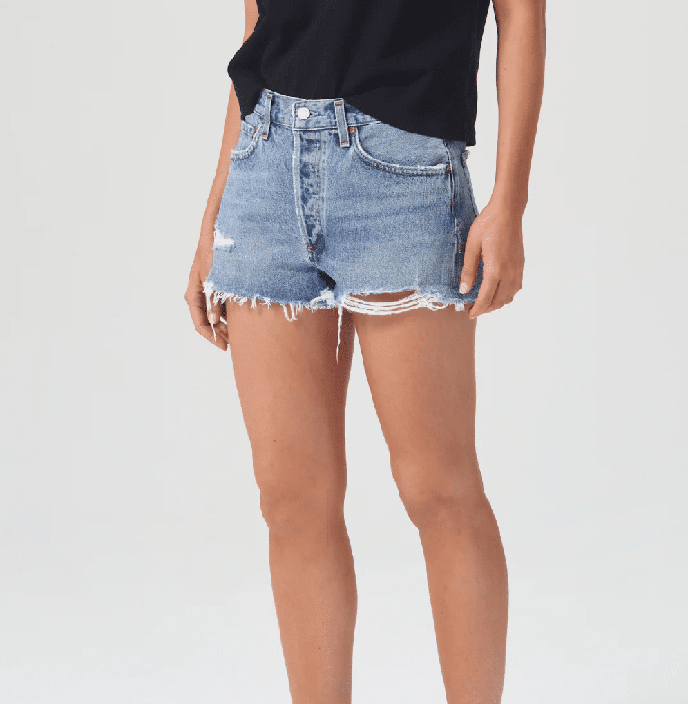 Womens frayed denim shorts online