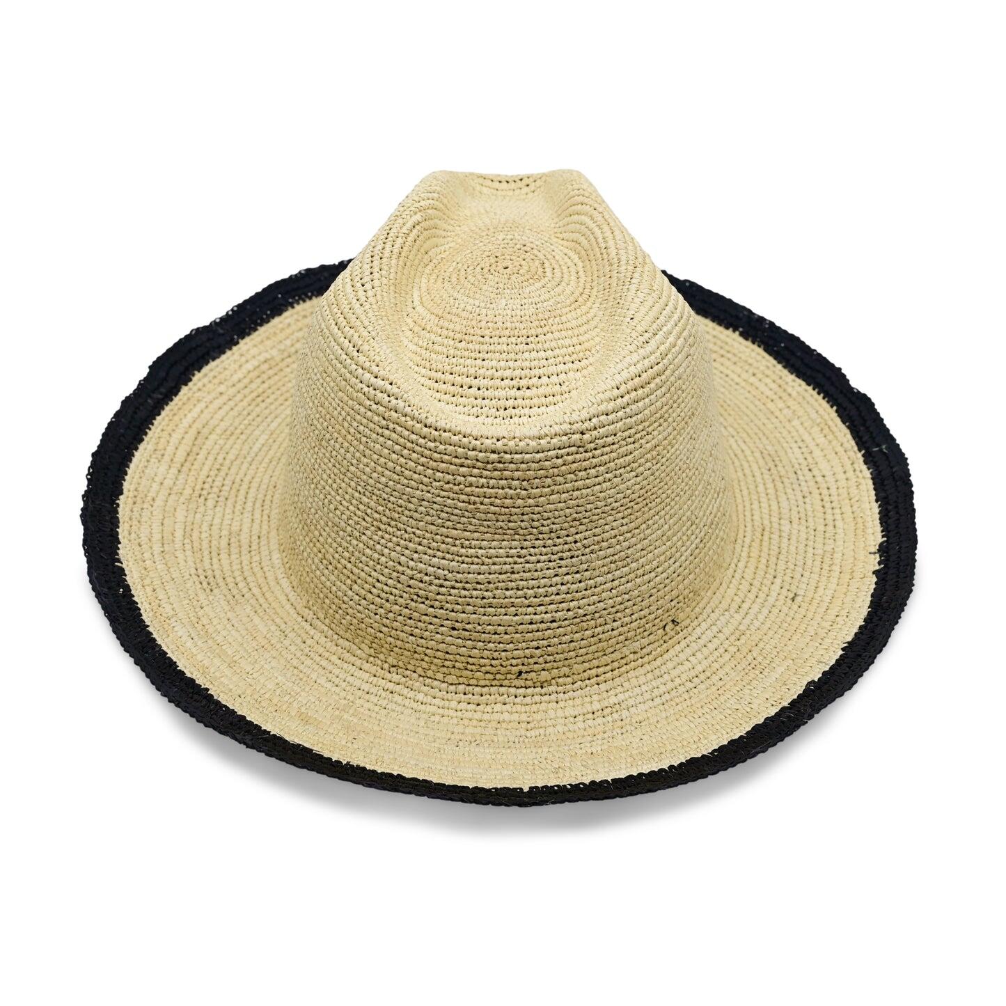 Paya Clasico Packable Mens Natural Hat With Black Trim - Hats