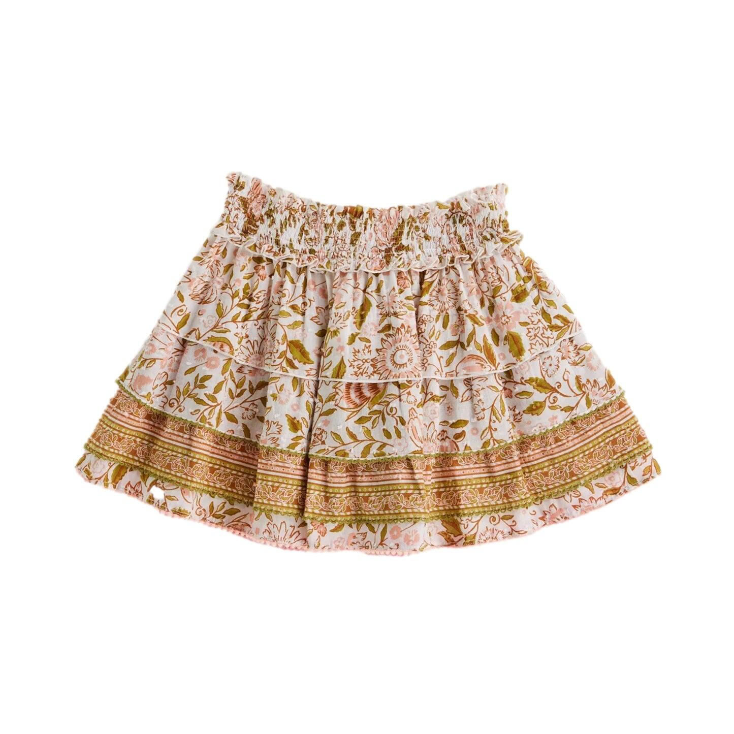 Mini Skirt Ariel CT PM Kids Green Menton Cotton Plumeti - Skirt